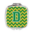 Carolines Treasures Letter D Chevron Green and Gold Compact Mirror CJ1059-DSCM